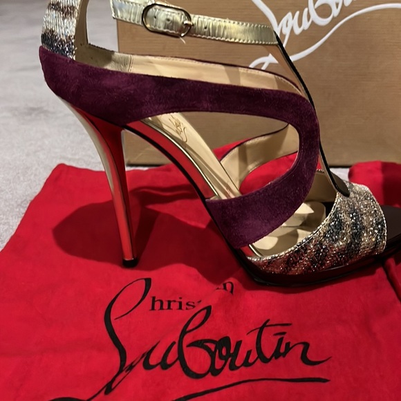 Authentic Christian louboutin oslet 120 sandals heels shoes stilettos size 38 - Picture 3 of 13